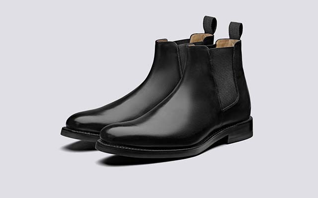 Grenson Declan Mens Chelsea Boots in Black Calf Leather GRS112839